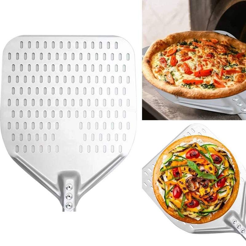 

Promotion! Dural Punching Pizza Shovel Connecting Pizza Shovel Thick Oven Flipping and Transferring Pizza 16-Inch Handle