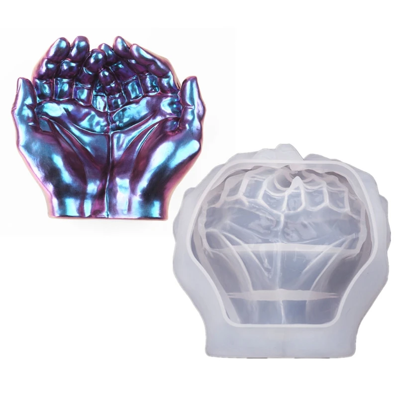 

Double Hands Ashtray Crystal Epoxy Resin Mold Dish Casting Silicone Mould DIY Crafts Home Decorations Making Tools