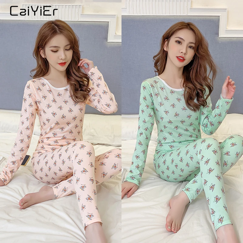 Caiyier/пижамный комплект с милым принтом Дамбо из мультфильма мягкое плотное