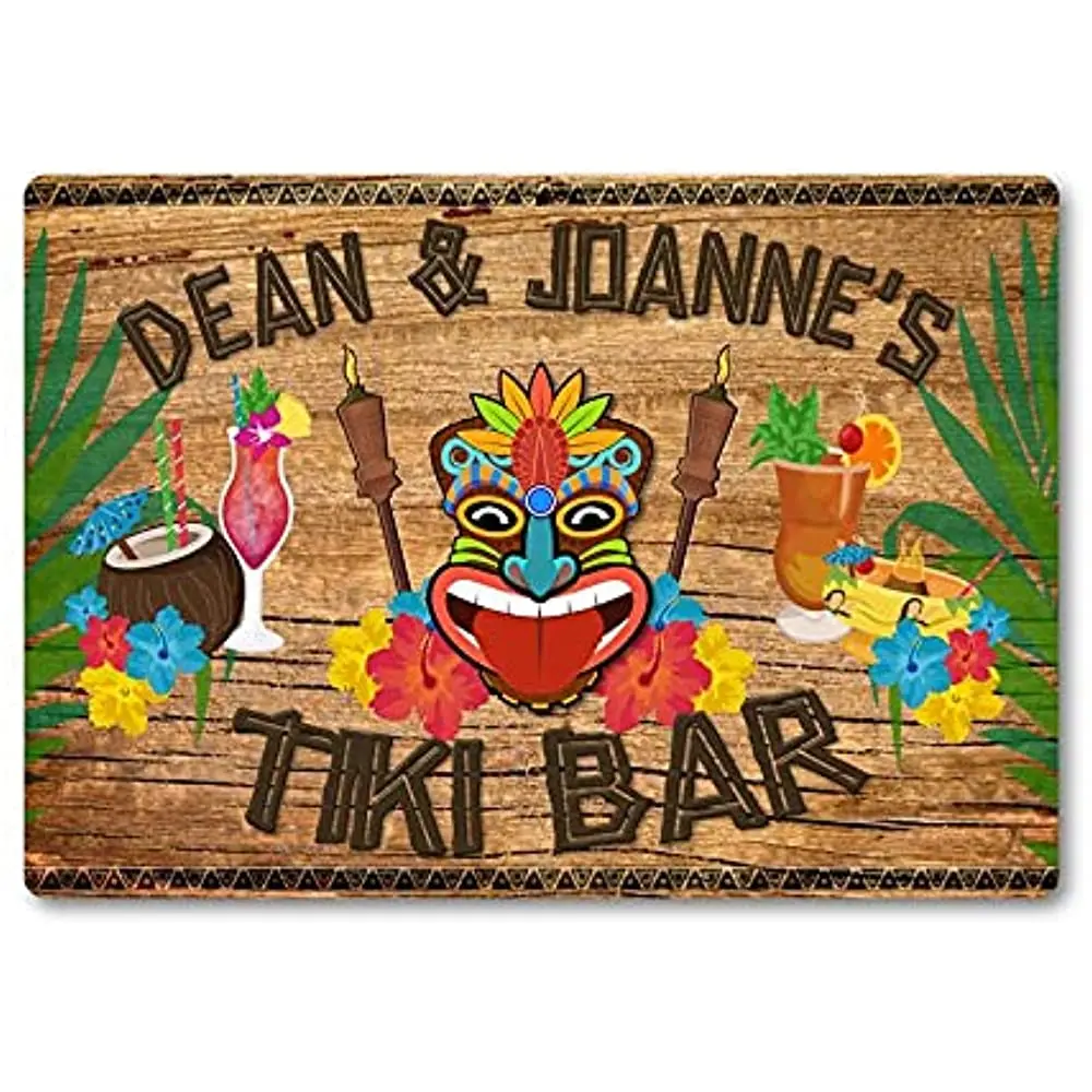 

Tiki Bar Metal Signs Posters for Garage Man Cave Shop Bar Pub Decor 12x8 inch