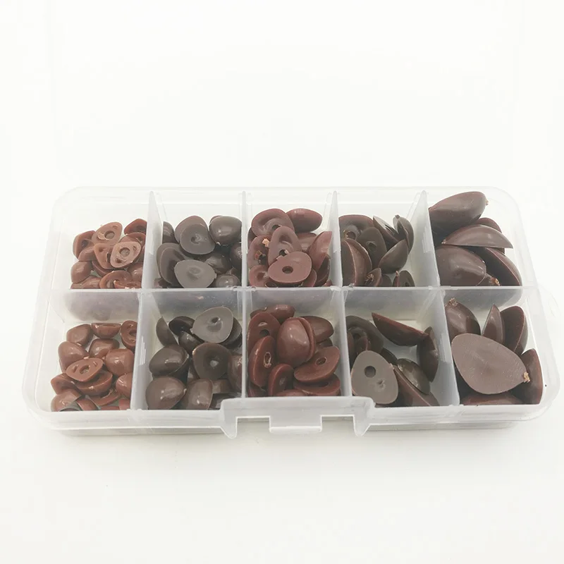 150 шт. круглые плоские черные глаза треугольные для носа пластиковые кукол