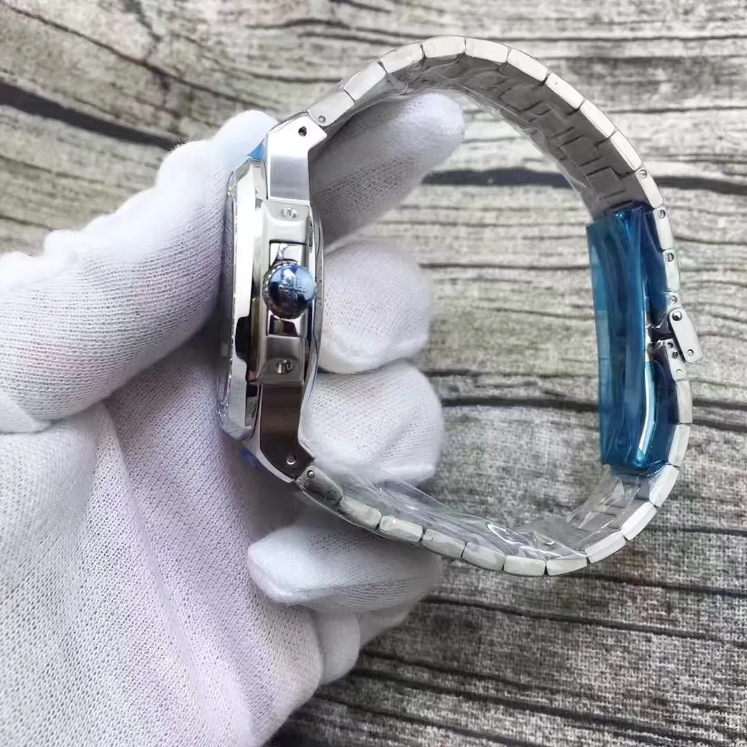 

Classic New Automatic Mechanical Men Watch Sapphire Transparent Glass Black Blue Glide Sooth Big Diamond Bezel Luminous AAA