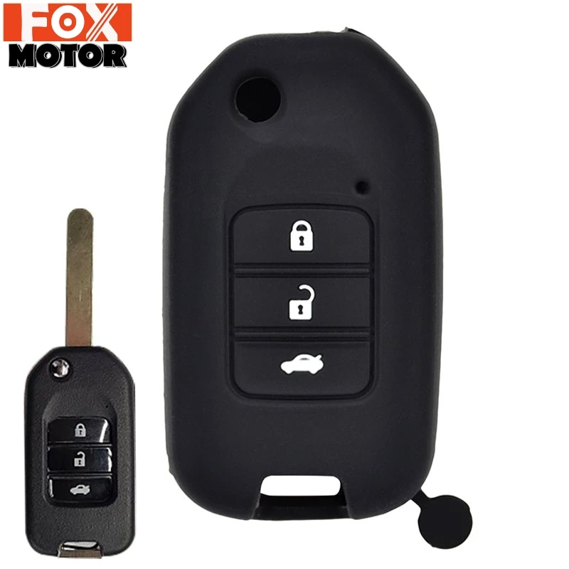

3 кнопки для Honda Civic CR-V HR-V Accord Jade Crider Odyssey 2015- 2018 дистанционная Защита силиконовый Автомобильный Брелок чехол для кармана