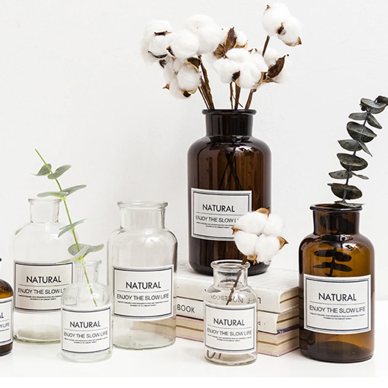 Скандинавские Инс креативные прозрачные коричневые травяные бутылки