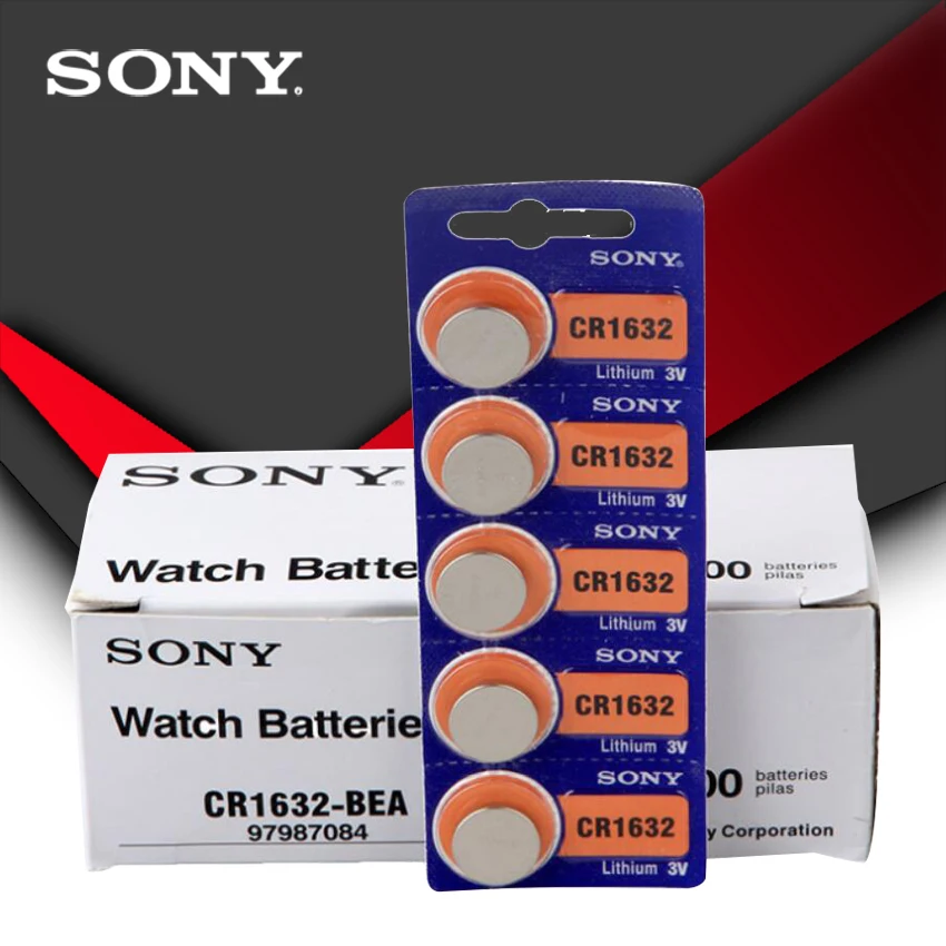 2 шт. Sony оригинальный 100% CR1632 кнопочный Аккумулятор для часов Автомобильный