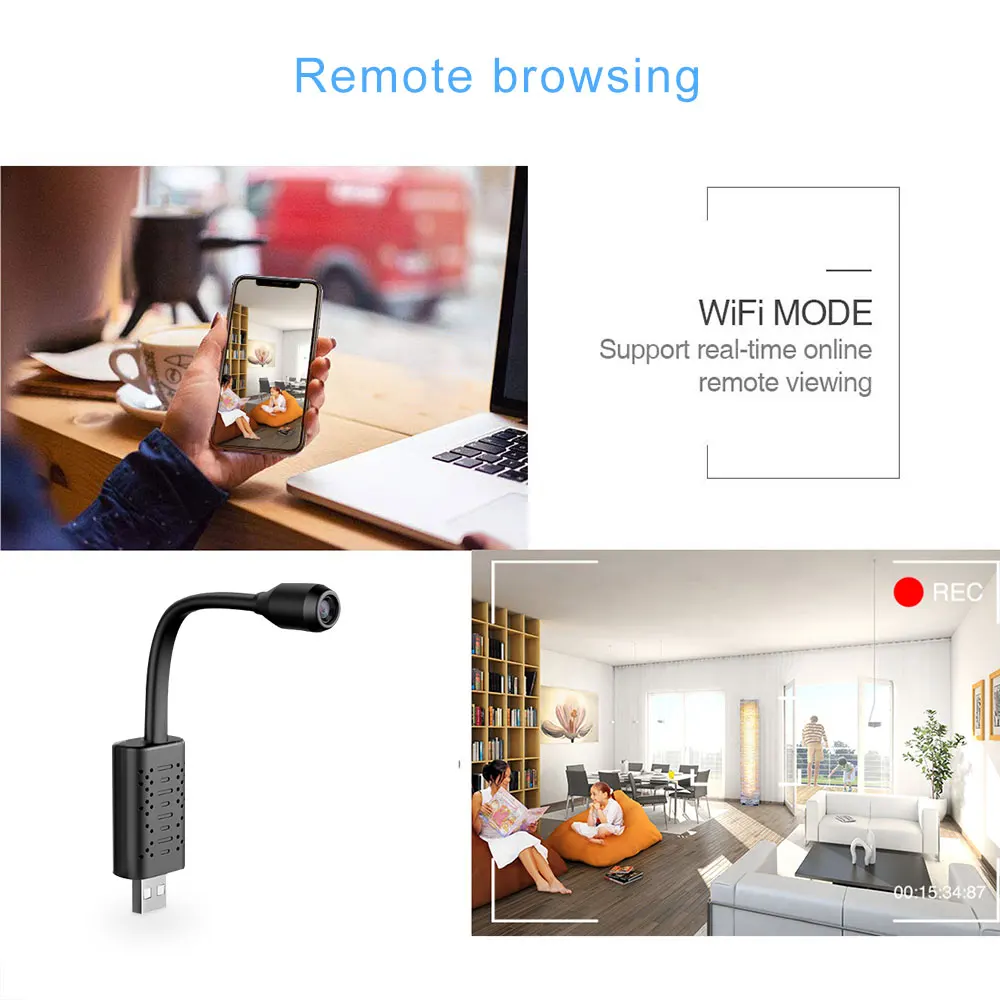Мини Wi-Fi-камера с USB-интерфейсом HD 1080P 360 градусов | Электроника