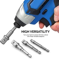 3 pcs hex wrench drive power shank drill socket adapter bit adaptor set 14 38 12 screwdriver tools