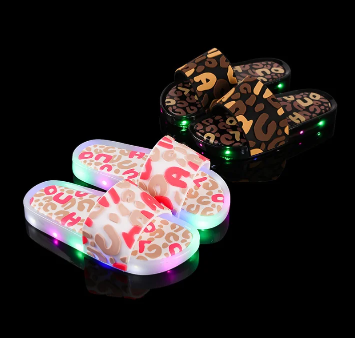 2021 обувь светящаяся Желейная летняя детская светодиодная тапочка шлепанцы для