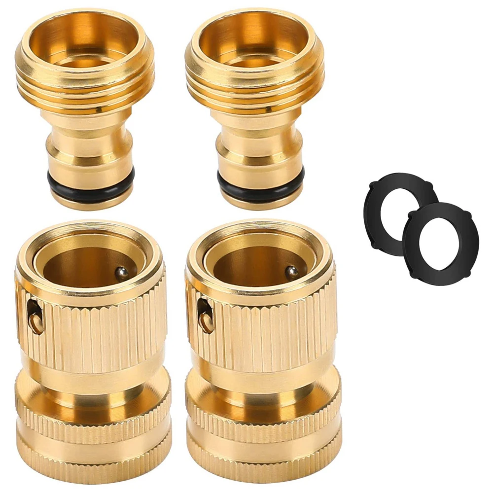 

Brass Quick Connector 2Pack Garden Yellow Water Hose Fitting