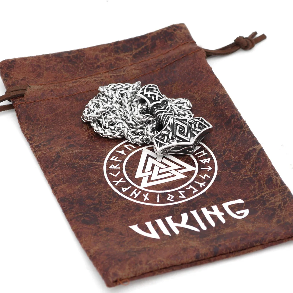 Мужское ожерелье с подвеской из нержавеющей стали Viking скандинавский Молот Тора