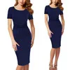 Vfemage Винтаж одноцветное цвет печати рюшами Лук носить на работу молнии vestidos Bodycon Офис Вечерние Партии Женское облегающее платье 361