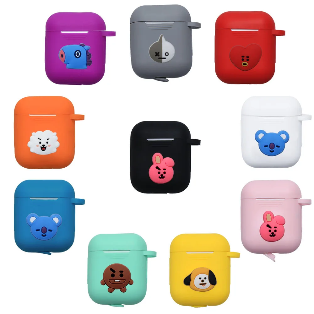 

Kpop Star Group Cartoon Animal Earbud Charging Box BT21 Cute Style Household Earpiece Box Bangtan Boys Box For Bluetooth Headset