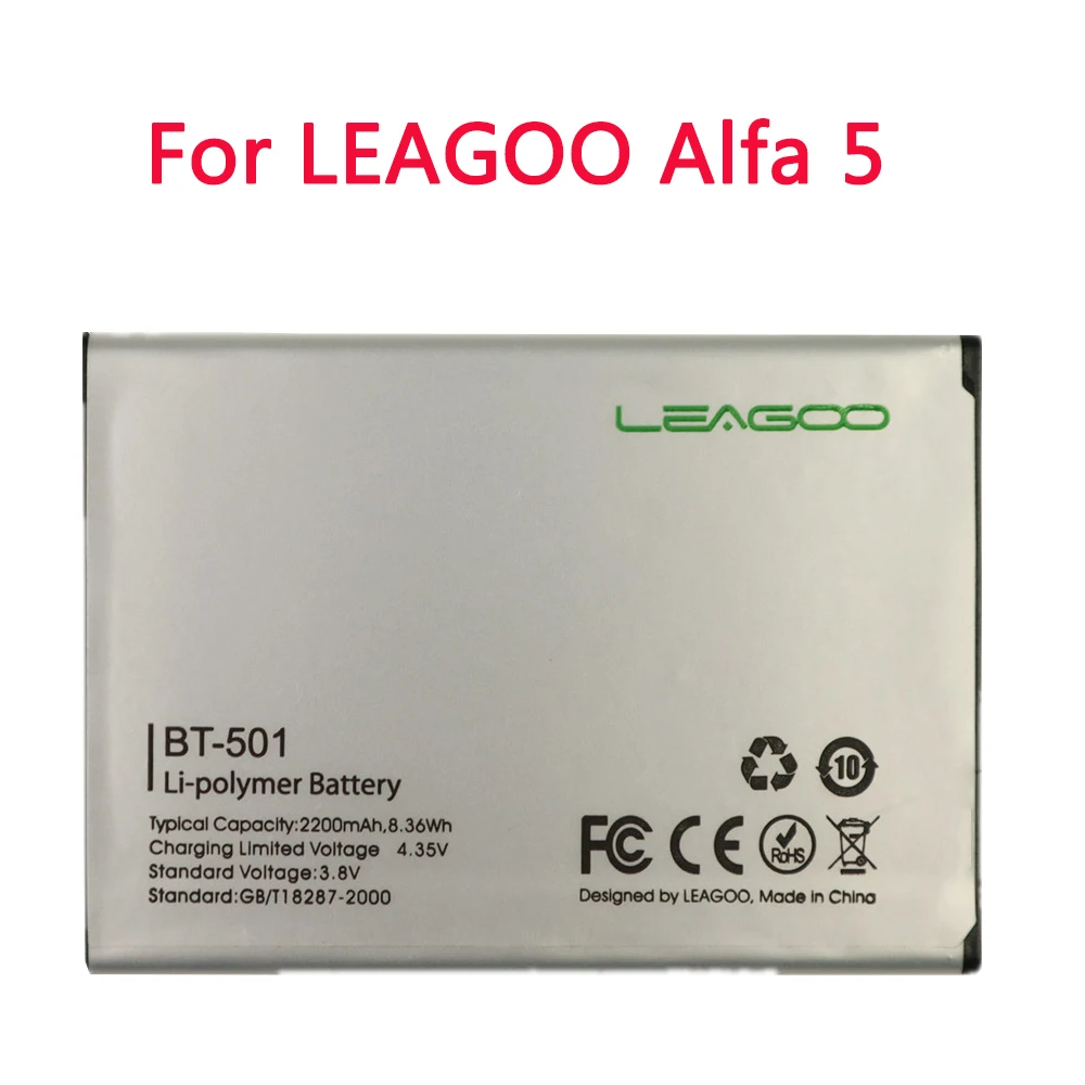 

Высококачественная версия для смартфона LEAGOO Alfa 5, BT 501, 3,8 в, 2200 мАч