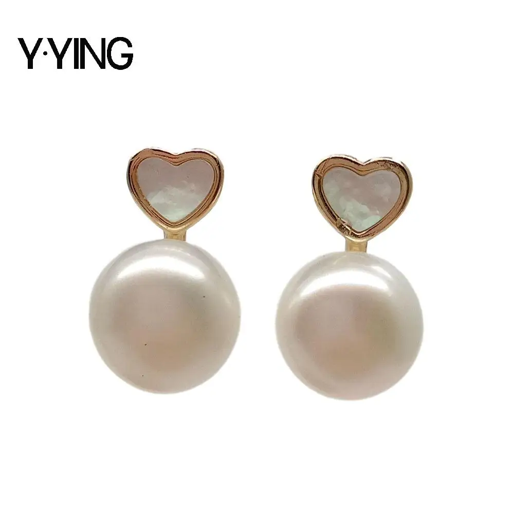 Y · YING полукруглая белая пресноводная жемчужина в форме сердца искусственная