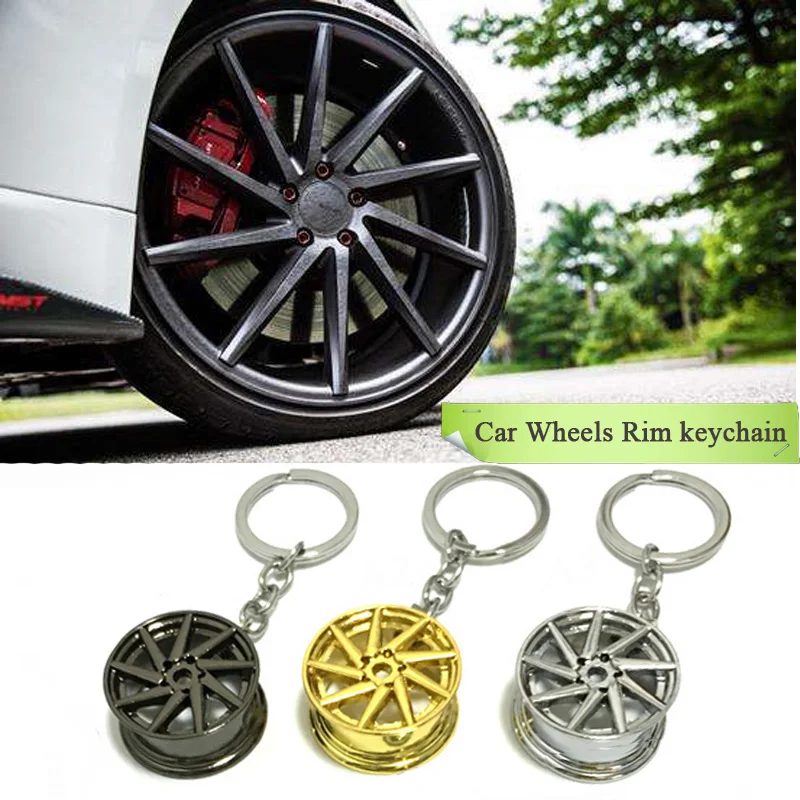 Брелок для ключей автомобиля алюминиевый держатель с колесным ободом мужчин и
