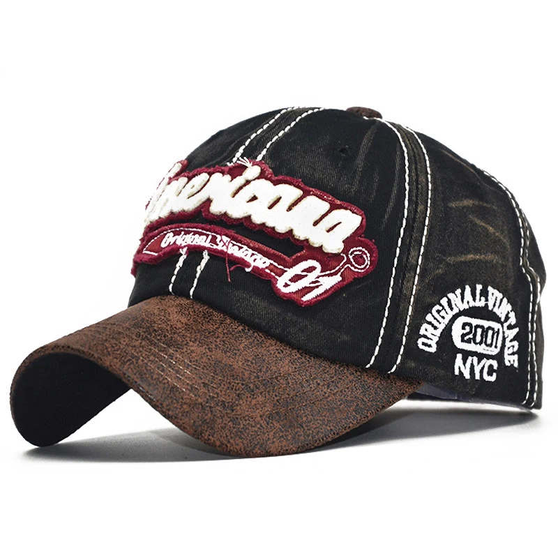 Бейсбольная кепка с вымытым буквенным принтом мужская повседневная Кепка утиным