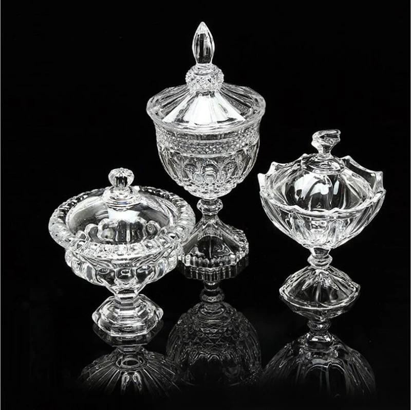 Банка для конфет королевская Европейская Корона рельеф с крышкой стеклянная