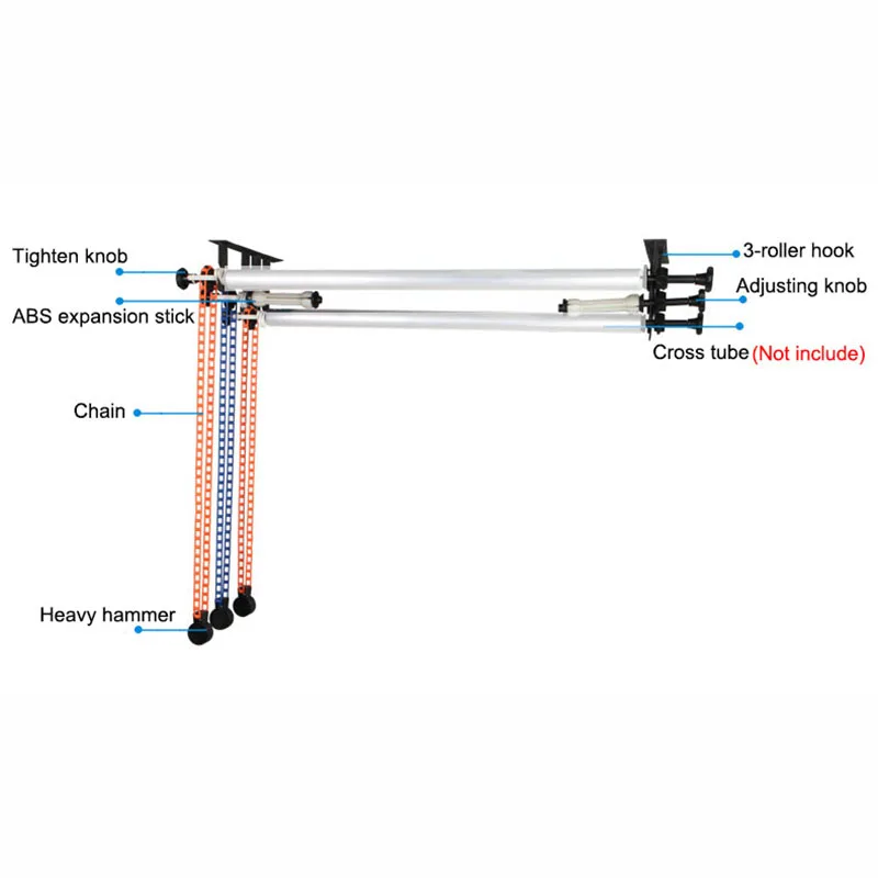 Держатель для фона фотографии 3-роликовый настенный кронштейн ручная система