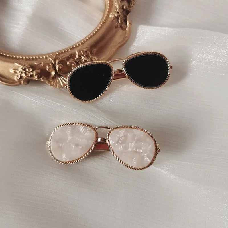 

Hot Mini Acrylic Sunglasses Hair Clip For Women Girls Korean Metal Barrettes Hairpins Kids Cute Duckbill Hair Grips Accessories