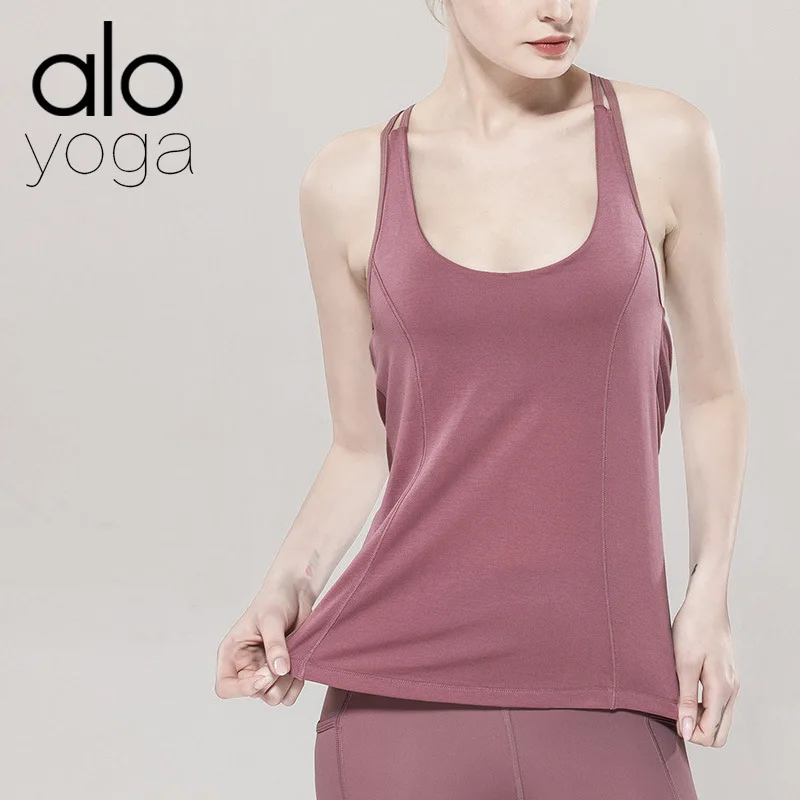 

2021 Spring Summer New Yoga Clothes Women Loose Fake Two Pieces Underwear Bra Quick Dry Breathable Fitness Summer Sports /40