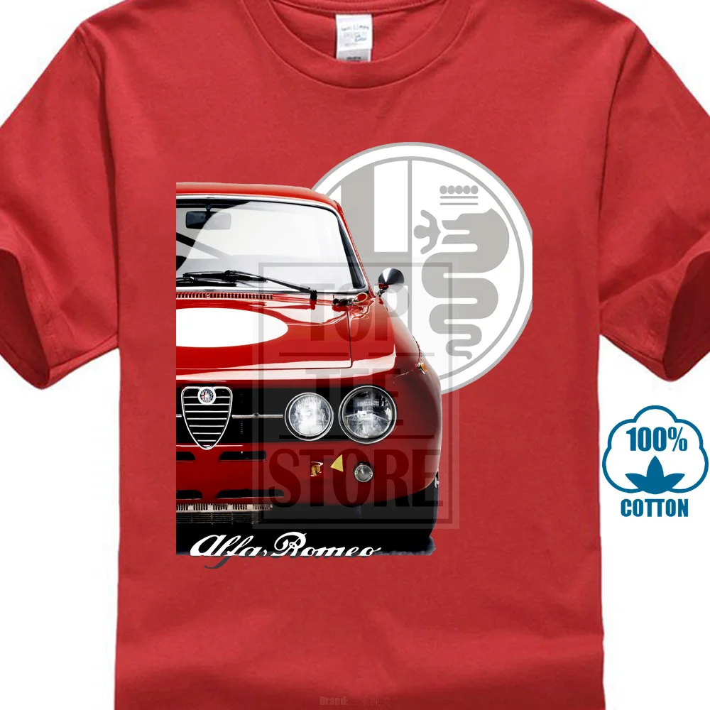 Красный Новинка, Alfa Romeo, футболка на заказ для мужчин и с круглым вырезом, уникальный дизайн, модная футболка с автомобилем, уличная футболка, Camiseta 014881 - Цвет: Красный