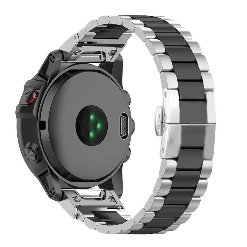 Ремешок из нержавеющей стали для смарт часов Garmin Fenix 6 6X 5X 5 3HR Forerunner 935 945|Ремешки