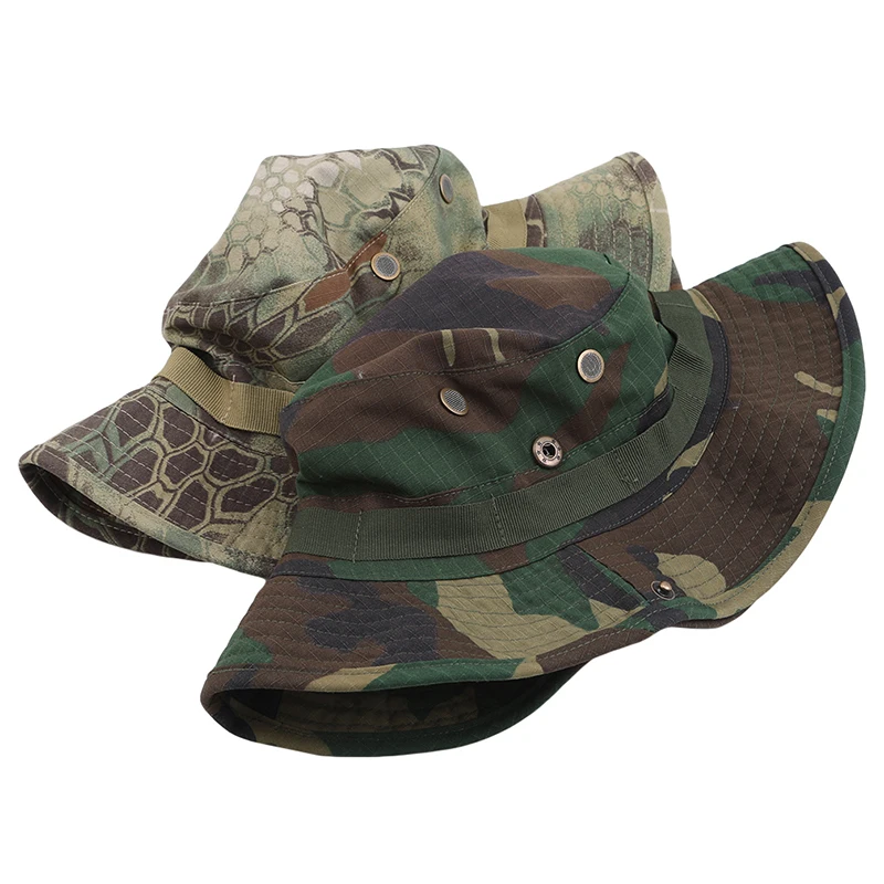 

Unisex Multicam Tactical Airsoft Sniper Camouflage Bucket Boonie Hats Nepalese Cap SWAT Army Panama Military Accessories Summer