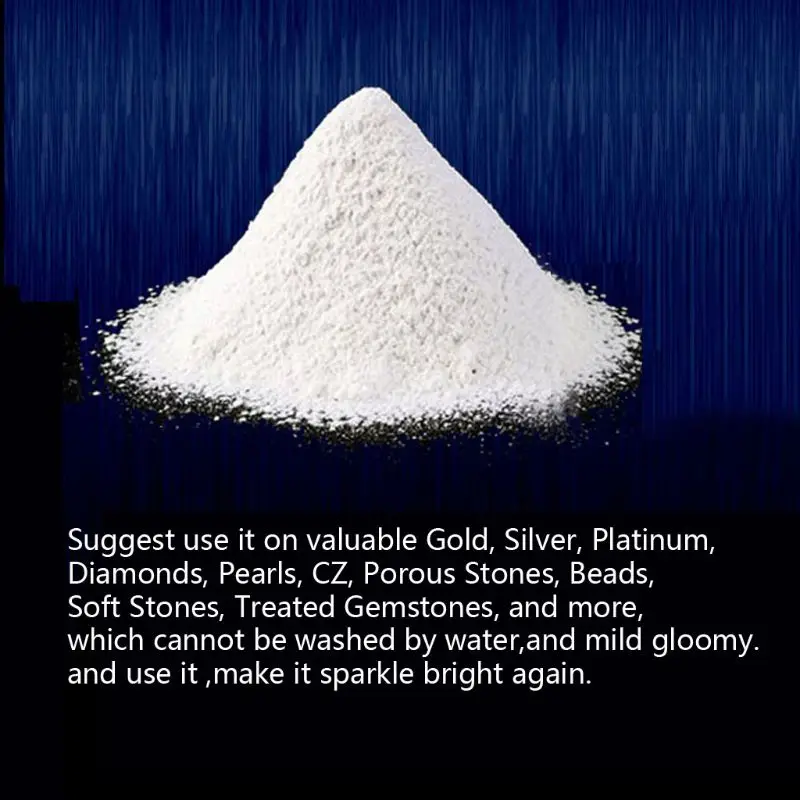 

50 Gram All-Natural Pearl Powder Silver Polish Tarnish Remover Gold Silver Platinum Gentle Jewelry Cleaner Solution HX6F