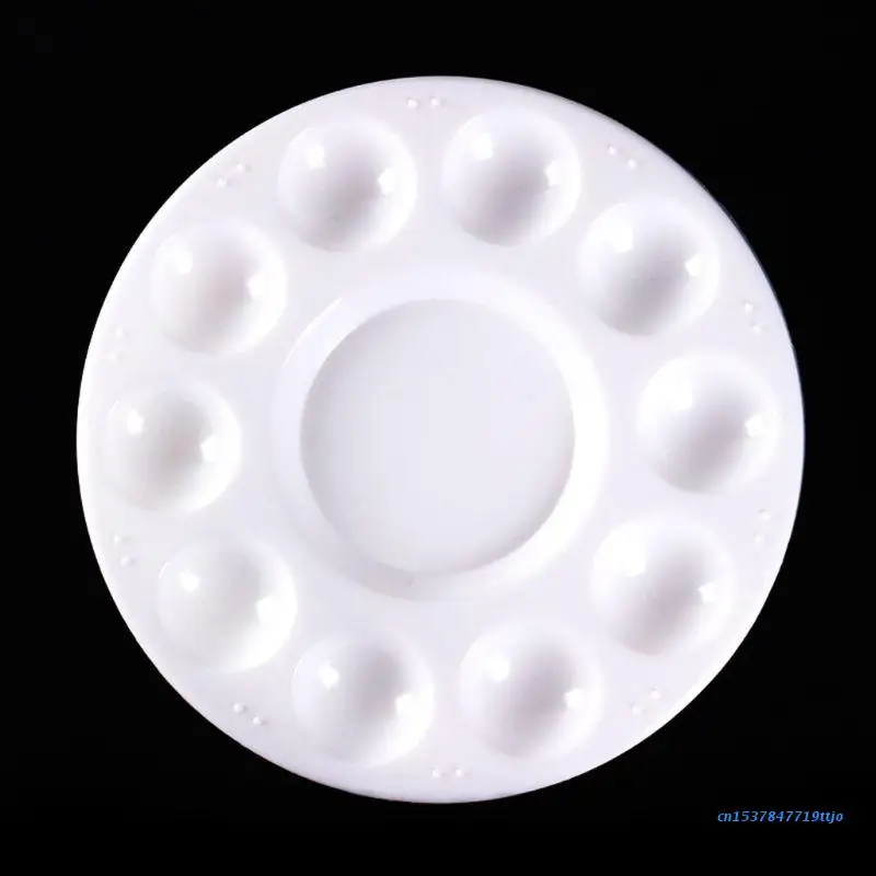 

583D Paint Palette Tray Round Plastic Watercolor Mixing Palette DIY Craft Art Supply