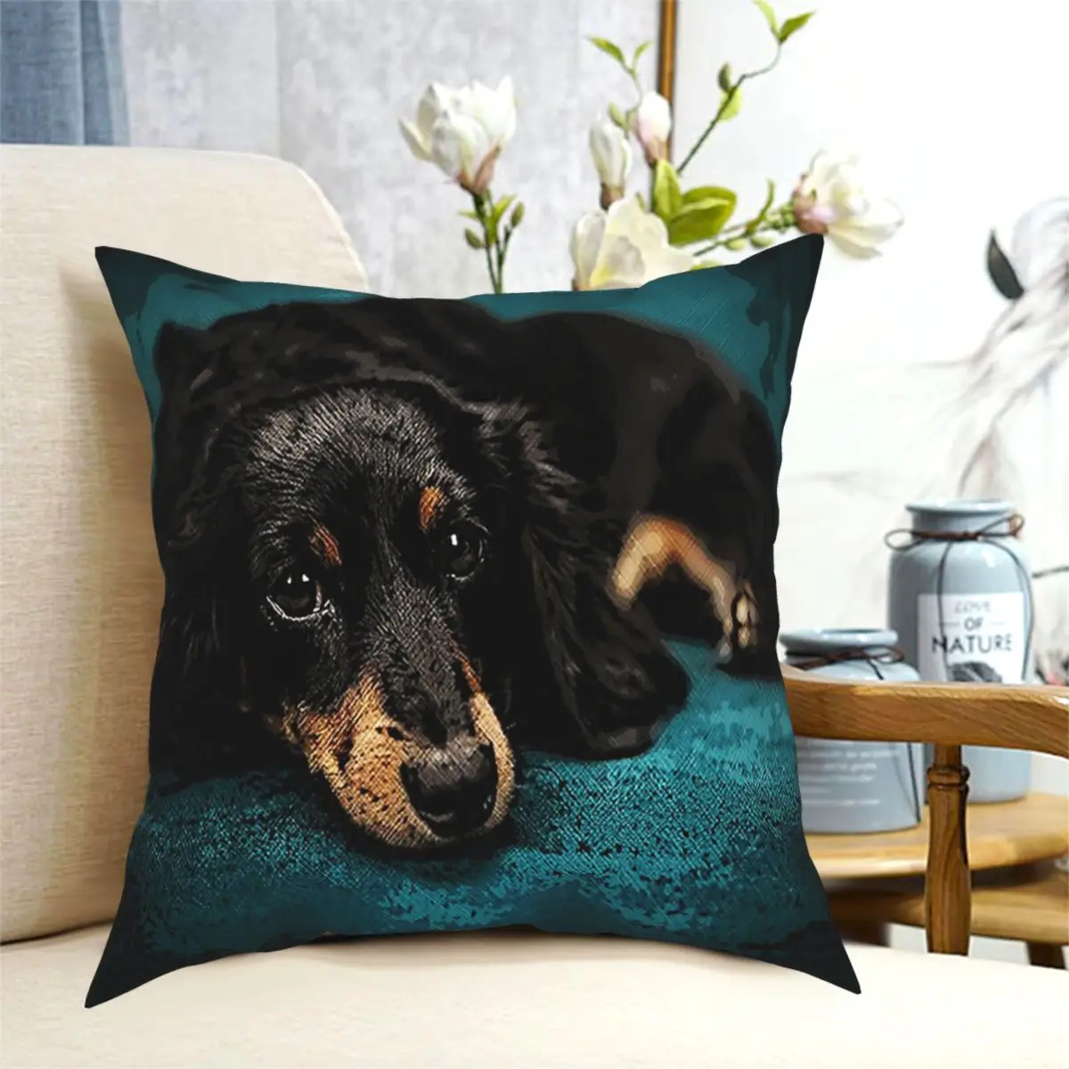 

Adorable Dachshund Pillowcase Printing Polyester Cushion Cover Gift Throw Pillow Case Cover Home Zipper 45X45cm Pillowcover