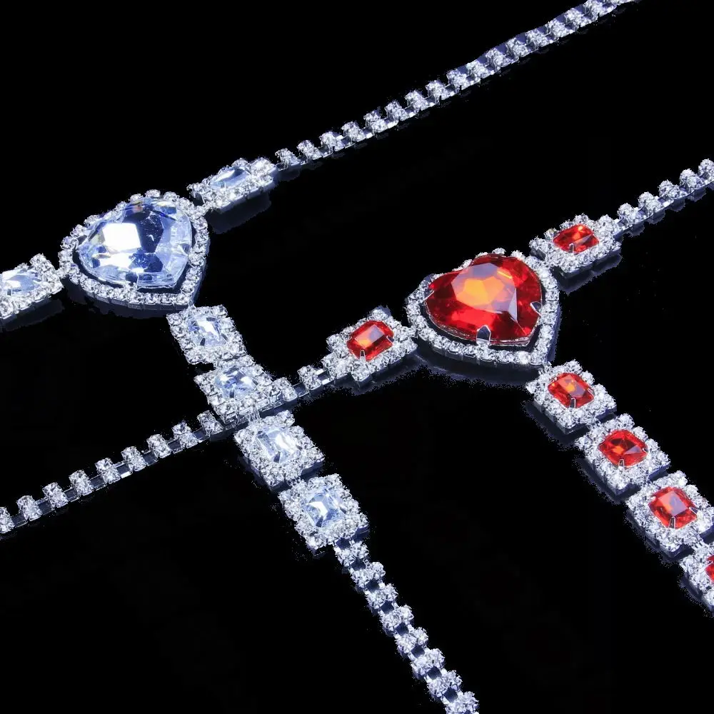 Сексуальная Красная цепочка для тела с кристаллами ювелирные изделия женщин