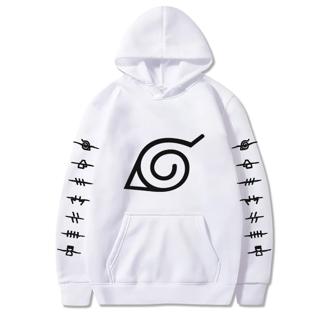 

New Women's Japanese Anime Naruto Print Top Large Size Sweater Men's and Women's Loose Hooded Pullover Hoodies