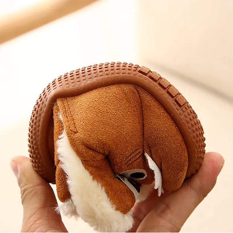 Winter Kids Home Boots Shoes Cartoon Children's Slippers Kids Girls Shoes Plus Velvet Anti-slip Boys Slippers Girls Snow Boots