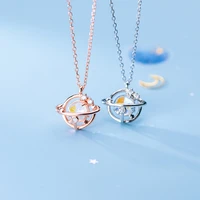 trendy pendant necklaces for women colorful gem stone round stars sweet romantic dangle 925 silver chain party girl festival
