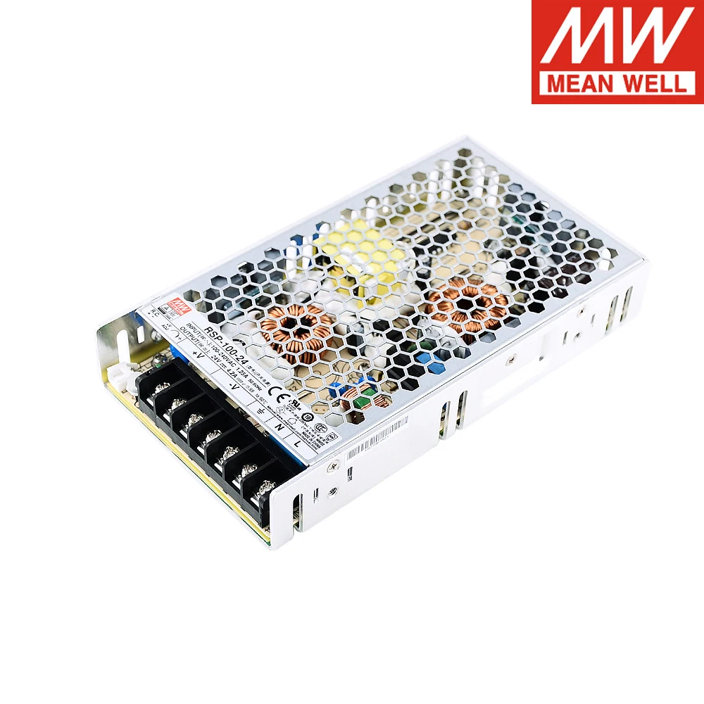 Mean Well RSP-100 110V/220V AC TO DC 3 V 5V 7 5 12V 13 15V 24V 27V 48V 100W PFC единичный выходной импульсный