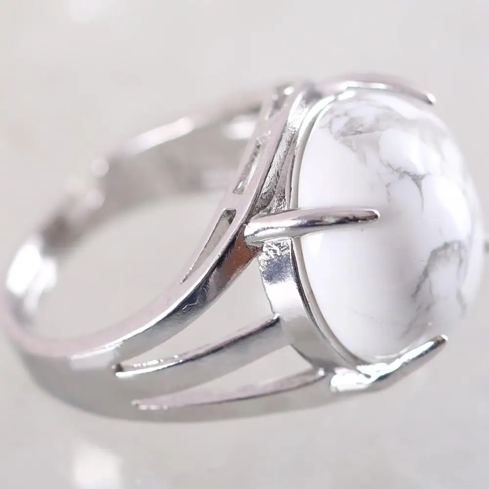 1 шт. круглая кабина бусина кабошон регулируемый палец кольцо натуральный белый