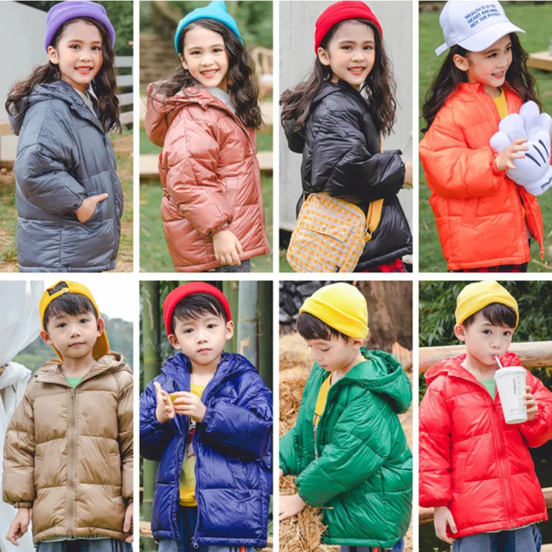 Детская куртка с капюшоном для мальчиков и девочек теплая зимняя одежда Зимняя
