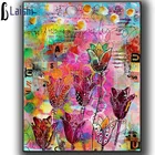 Камни в форме ромба круглый дрель абстрактный объемные цветы вышитые бриллиантами лилии Алмазная вышивка крестиком на рисунке, Стразы Декор для дома подарок