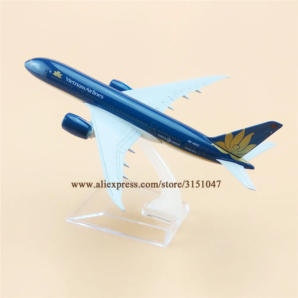 Модель самолета 16 см авиакомпании Вьетнам авиалинии модель Боинг 787 B787 из