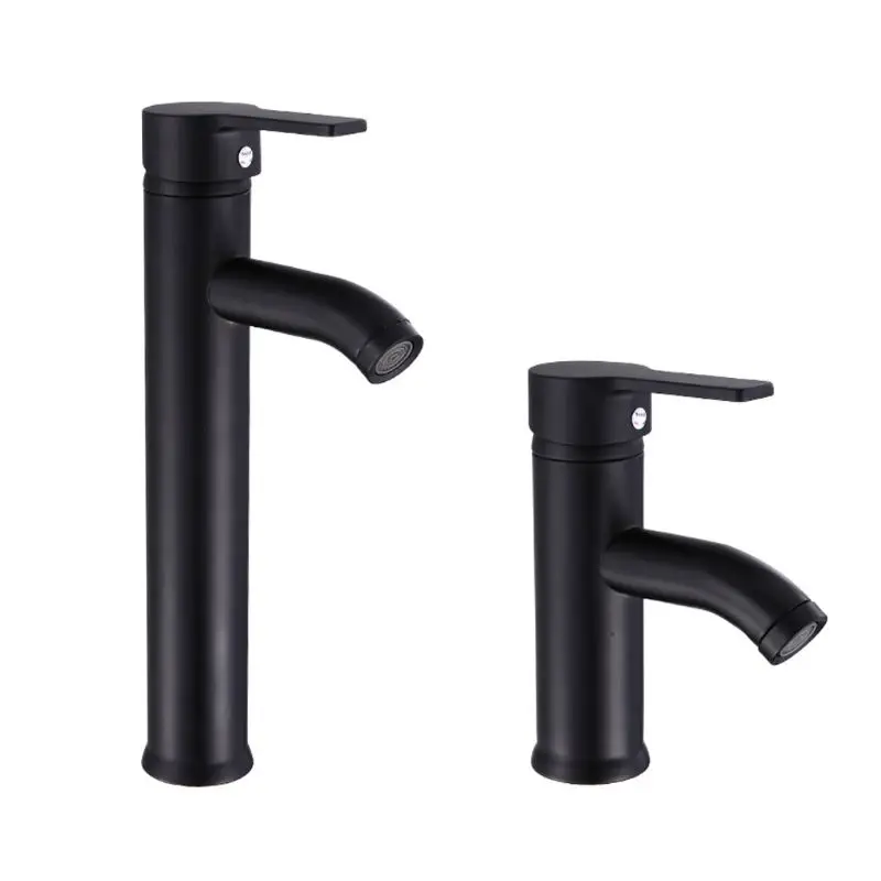 

Black Stainless Steel Paint Faucet Bathroom Basin Sink Faucet Hot Cold Mixer Tap