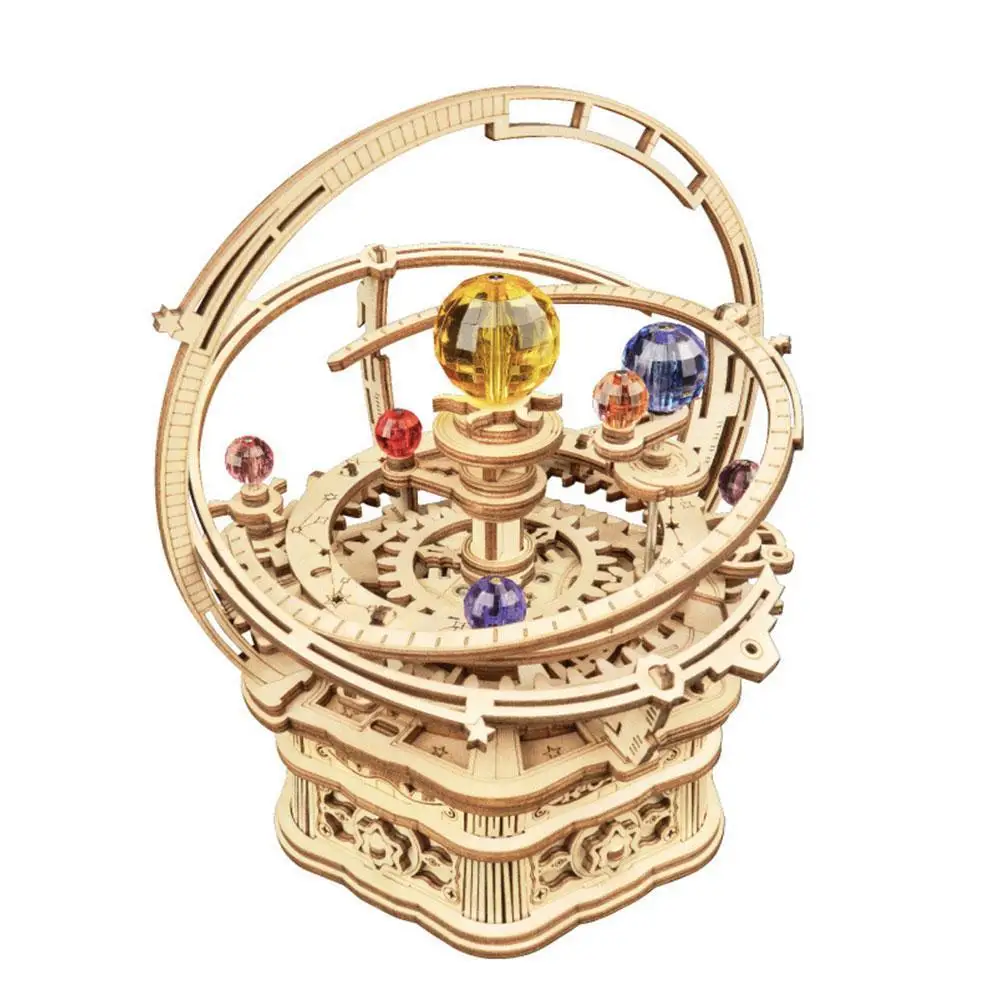 

Starry Night Music Box 3D Wooden Puzzle DIY Assemble Wooden Model Mechanical Music Box