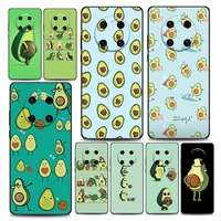 cute cartoon avocado phone case for huawei y6 7 9 5p 6p 8s 8p 9a 7a mate 10 20 40 lite pro plus rs soft silicone cover