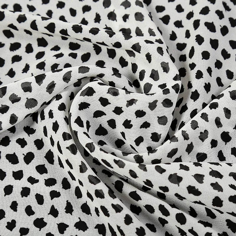 Парижский жемчуг шифоновая ткань с принтом креп точечная печатная ткань|Ткань| |