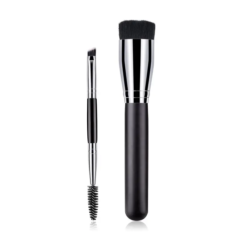 

LZDLKDR 2PC - Black Silver - Flat head + Eyebrow brush eyelash brush - combination