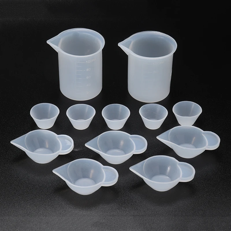

12Pcs Silicone Mixing Measuring Cups Reusable UV Resin Mold DIY Casting Jewelry Tool Kit