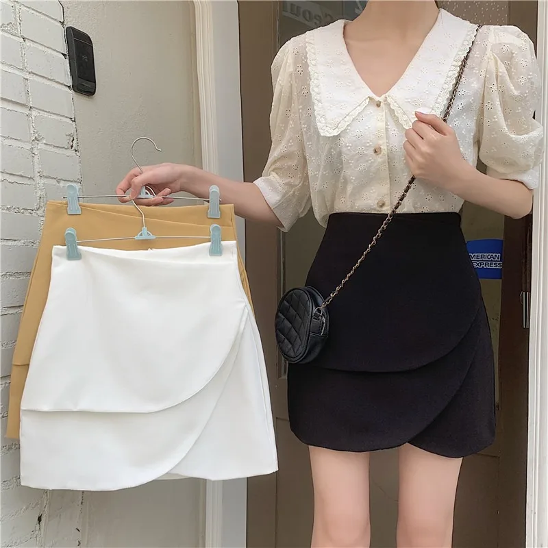 

Spring skirt women 2021 new a-line skirt temperament, high waist, irregular petals, hip short skirt