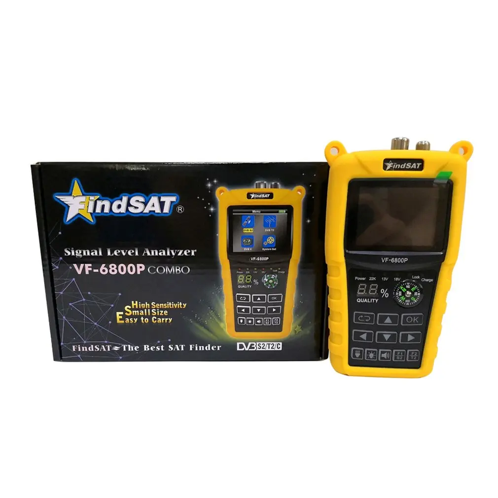 VF-6800 Satellite Finder Meter Dvb-t2/DVB S2/DVB C Combo Sat Dvb t2 Receiver Satfinder 2.4&quotColor LCD Screen | Спорт и