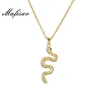 Mafisar, Высококачественная Золотая цепочка, ожерелье из нержавеющей стали, модное женское ожерелье с милым кулоном в виде змеи, оптовая продажа