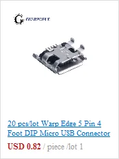 30 шт./партия основа край 5 Pin Тип B SMT Micro USB разъем Плоский порт Джек хвост штепсельная Вилка терминалы для samsung huawei