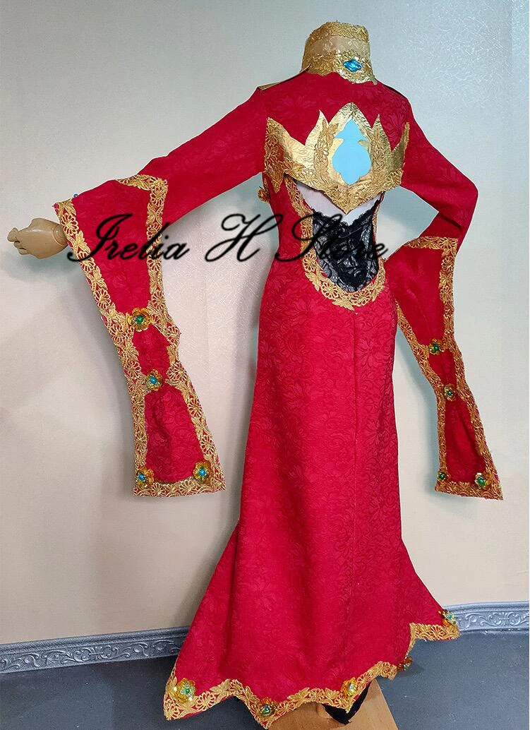 Custom made LOL Fan Art New Year Sona Buvelle Cosplay Costume red dress female